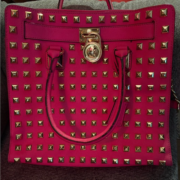 Michael Kors Pink Studded Shoulder Bag - Picture 1 of 3